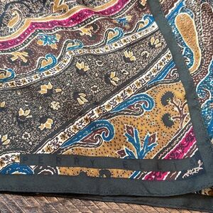 Perry Ellis Silk Wild Flower Paisley Print Square Scarf